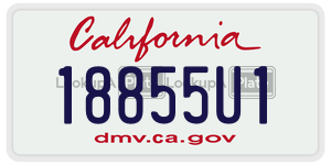 18855U1 license plate in California