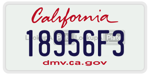 18956F3  license plate in CA
