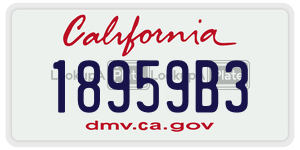 18959B3  license plate in CA