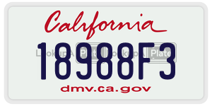 18988F3  license plate in CA