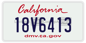 18V6413 license plate in California