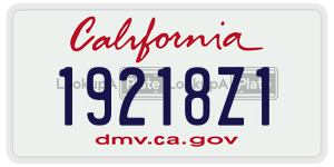 19218Z1  license plate in CA