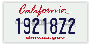 19218Z2  license plate in CA
