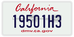 19501H3 license plate in California