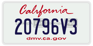 20796V3  license plate in CA