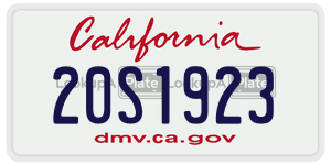 20S1923  license plate in CA