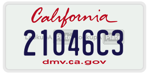 21046C3 license plate in California