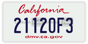 21120F3 license plate in California