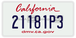 21181P3 license plate in California