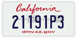 21191P3 license plate in California