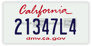 21347L4  license plate in CA