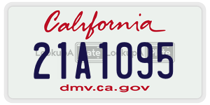 21A1095 license plate in California
