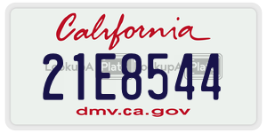 21E8544  license plate in CA