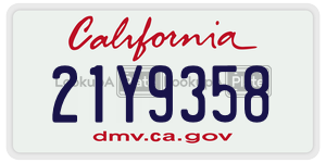 21Y9358 license plate in California