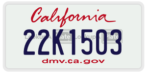 22K1503  license plate in CA