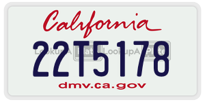 22T5178 license plate in California