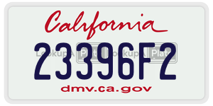 23396F2  license plate in CA