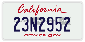 23N2952 license plate in California