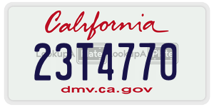 23T4770 license plate in California