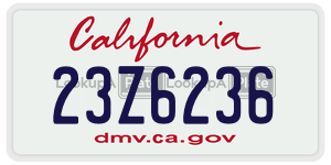 23Z6236  license plate in CA