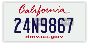 24N9867  license plate in CA