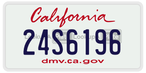 24S6196 license plate in California