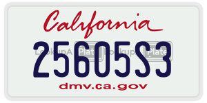 25605S3 license plate in California