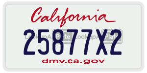 25877X2  license plate in CA