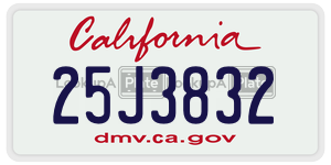 25J3832  license plate in CA