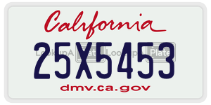 25X5453 license plate in California