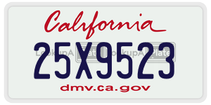25X9523 license plate in California