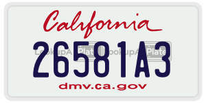 26581A3  license plate in CA
