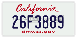 26F3889 license plate in California