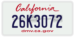 26K3072 license plate in California
