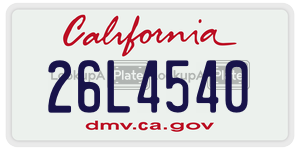26L4540  license plate in CA