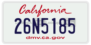 26N5185  license plate in CA