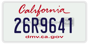 26R9641 license plate in California
