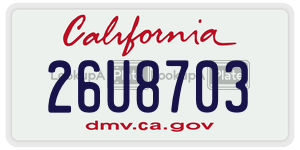 26U8703  license plate in CA