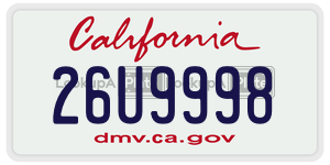 26U9998  license plate in CA