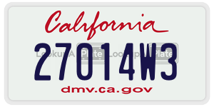 27014W3 license plate in California