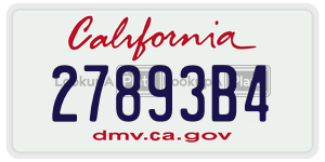 27893B4  license plate in CA