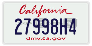 27998H4  license plate in CA