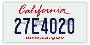 27E4020  license plate in CA