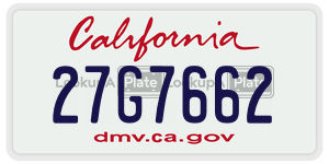 27G7662  license plate in CA