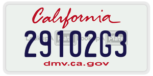 29102G3 license plate in California
