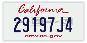 29197J4  license plate in CA