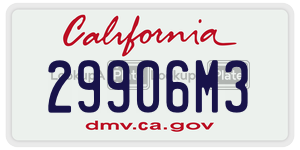 29906M3 license plate in California