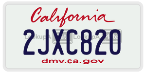 2JXC820  license plate in CA