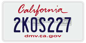 2KOS227  license plate in CA
