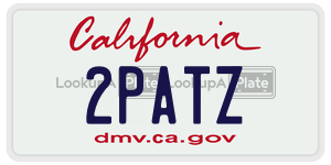 2PATZ license plate in California